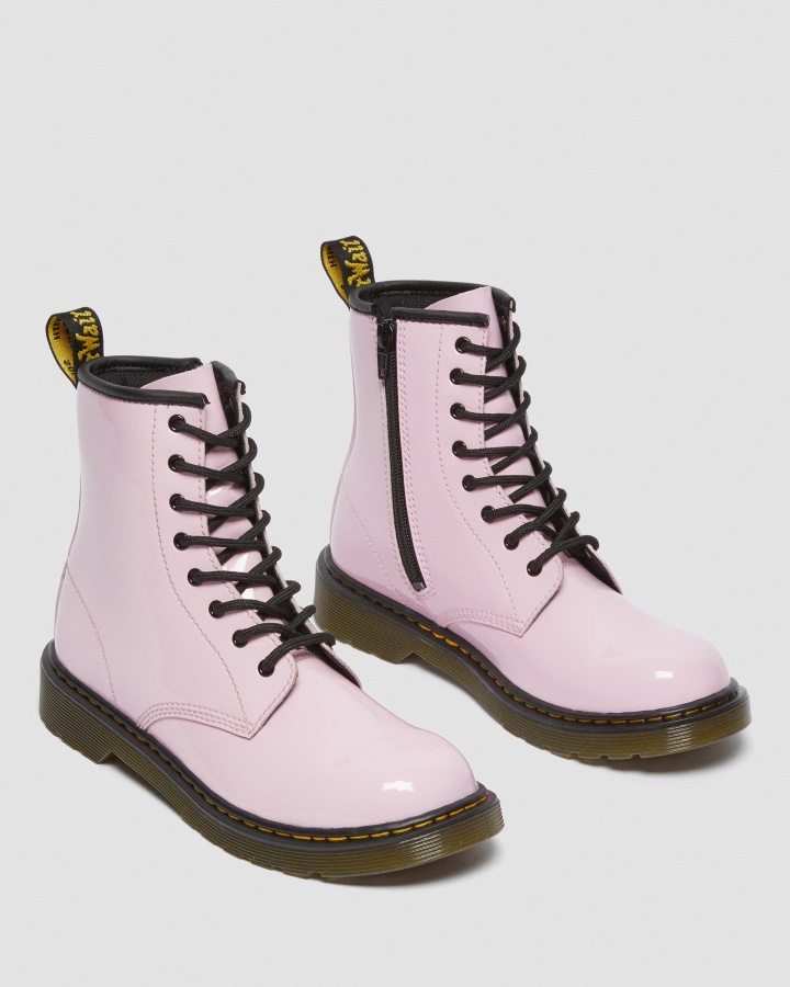 Cizme Lacuite Dr.martens Romania Tineret 1460 Din Piele Lacuta Roz Pal