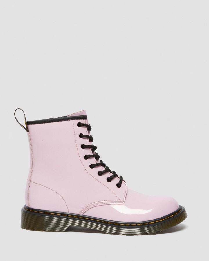 Cizme Lacuite Dr.martens Romania Tineret 1460 Din Piele Lacuta Roz Pal