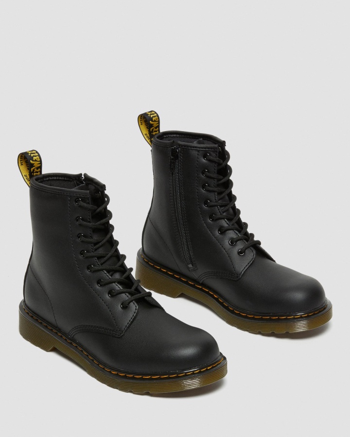 Dr.martens Romania Negru Softy T Tineret 1460 Softy T Cizme Din Piele Cu Siret